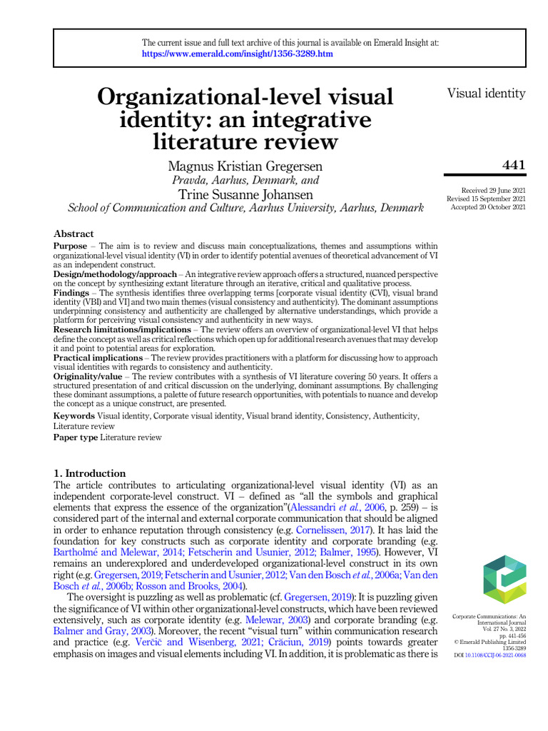 Organizational Visual Identity Review | PDF | Reputation | Methodology