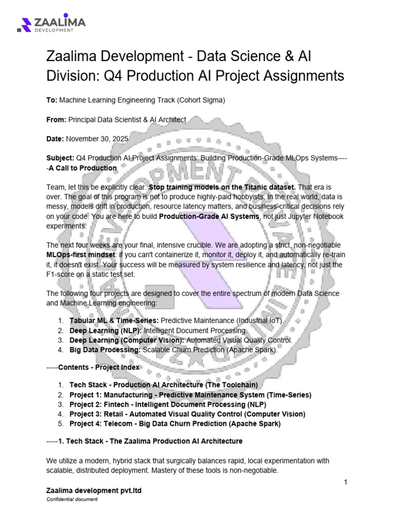 Q4 AI Project Assignments Overview | PDF | Apache Spark | Artificial ...