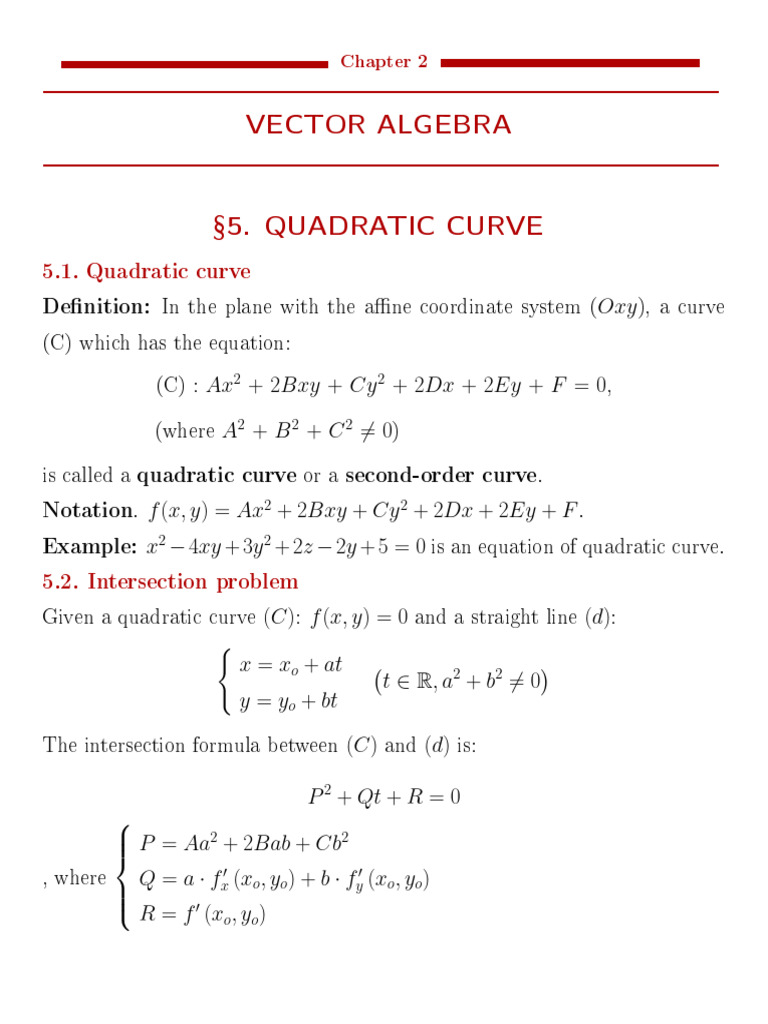 Understanding Quadratic Curves in Geometry | PDF | Tangent | Analytic ...