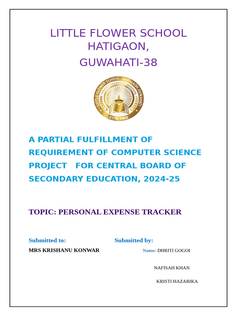 Personal Expense Tracker Project Guide | PDF | Databases | Command Line ...