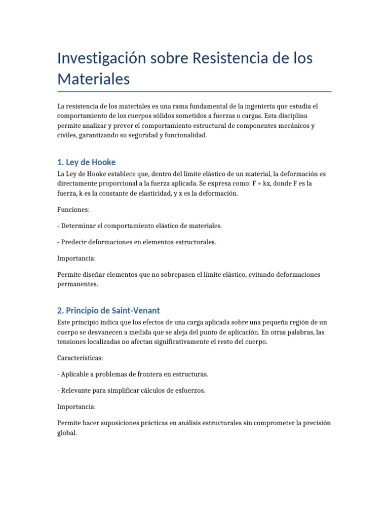 Resistencia de Materiales en Ingeniería | PDF | Resistencia de ...