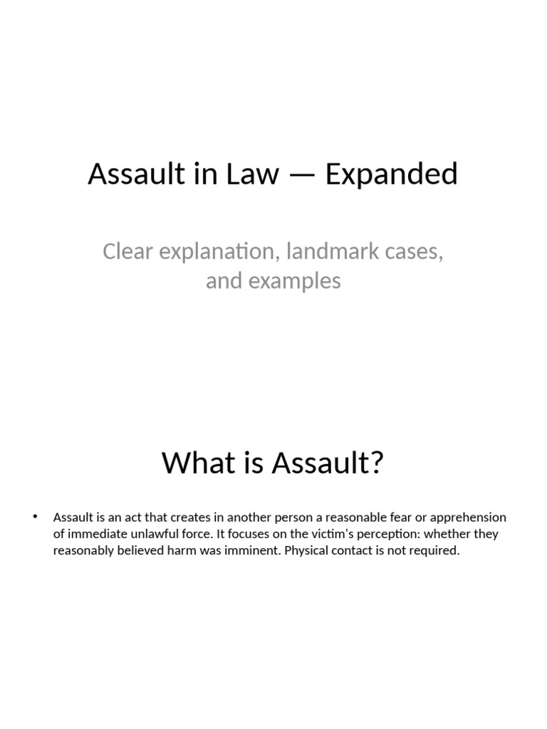 Understanding Assault Law: Key Elements | PDF | Assault | Justice