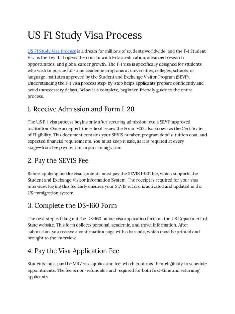 US F1 Visa Application Guide | PDF | Travel Visa | Human Migration