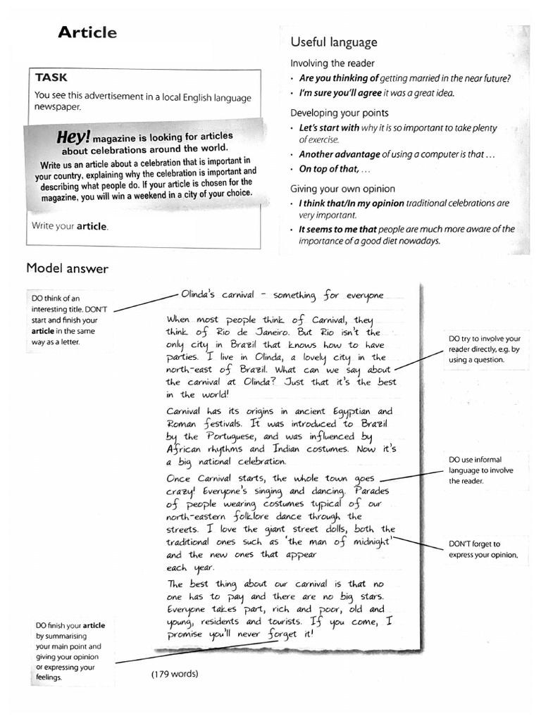 FCE Writing Overview | PDF