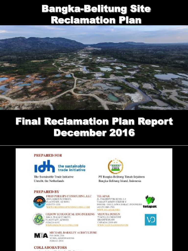 Tin Mine Reclamation Plan Overview | PDF | Soil | Mining