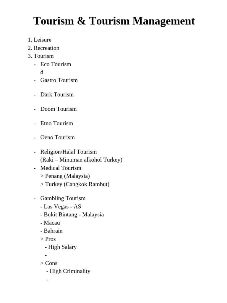 Comprehensive Guide to Tourism Types | PDF