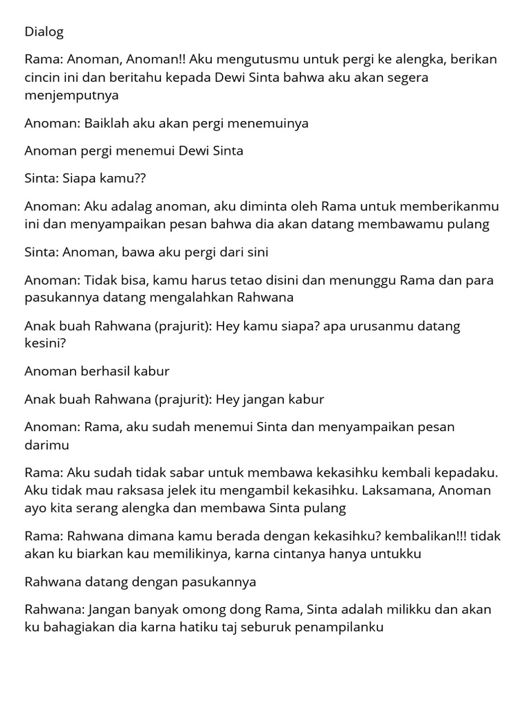 Rama dan Sinta: Cinta di Tengah Perang | PDF