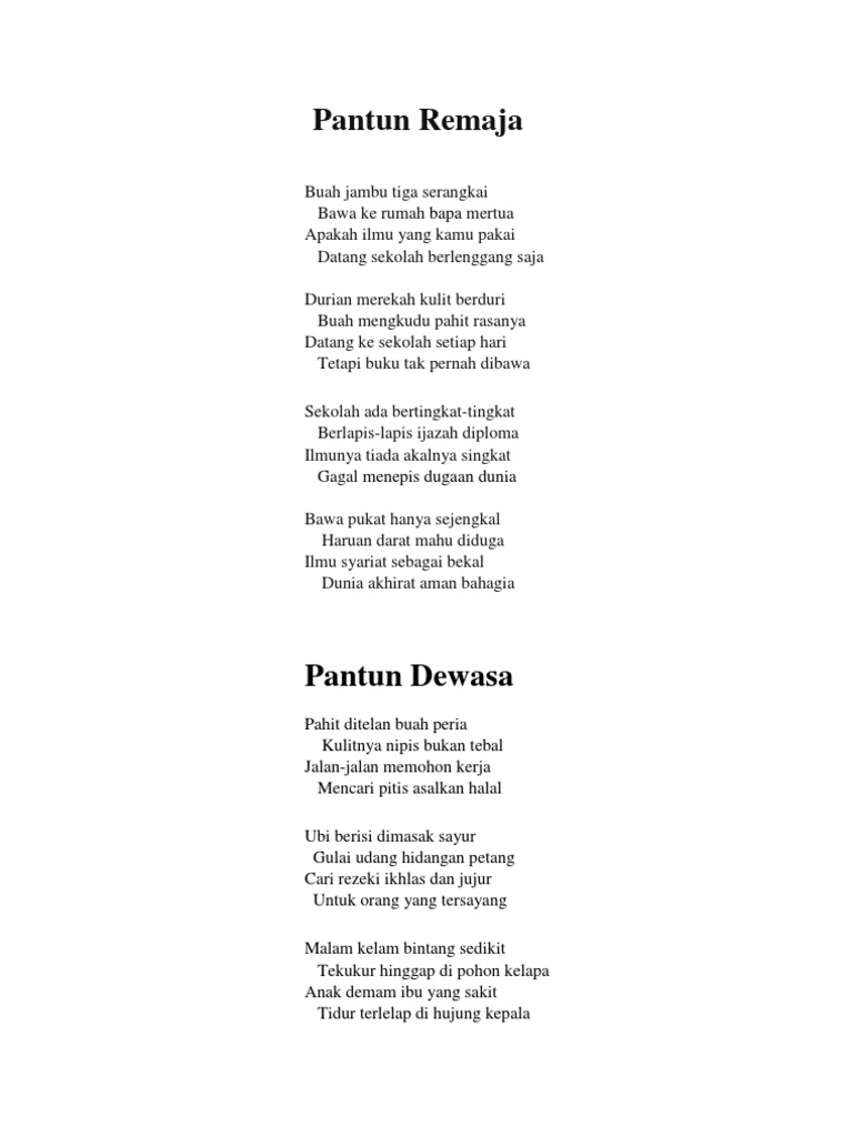 Pantun Remaja Pdf