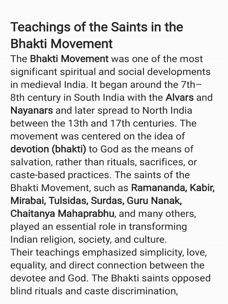 Bhakti Movement | PDF