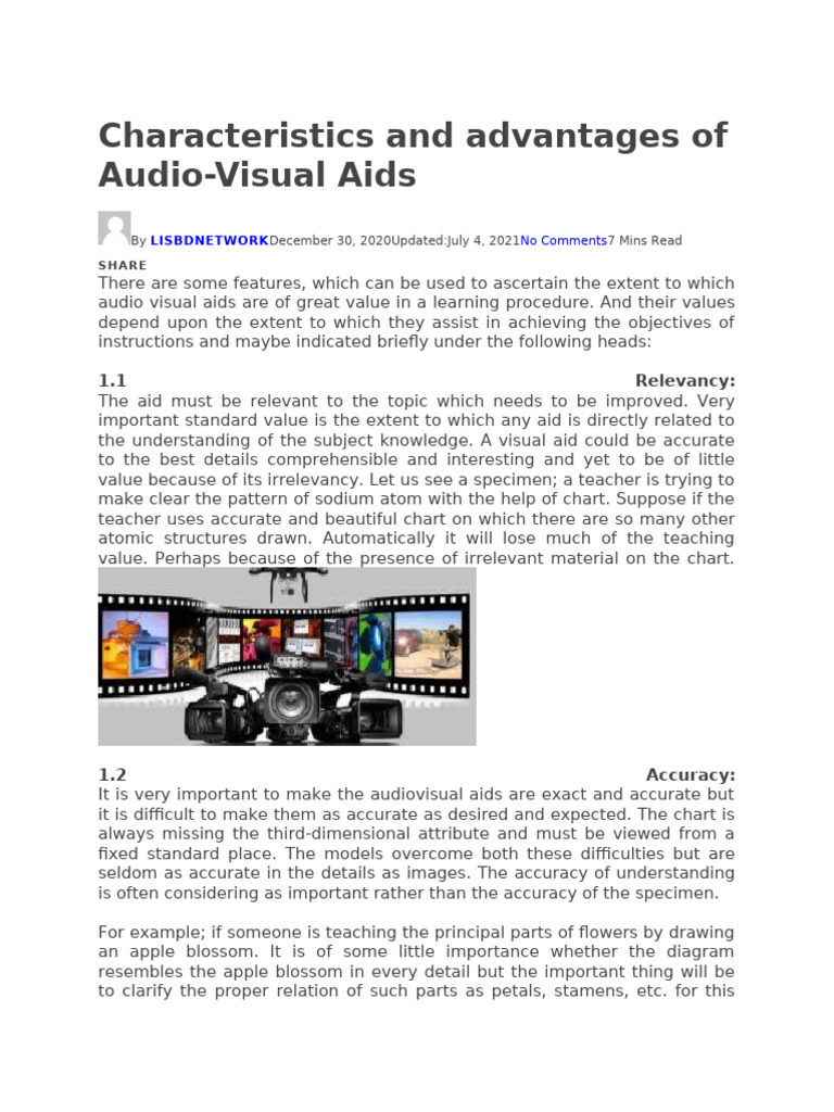 Benefits of Audio-Visual Aids in Education | PDF | Learning | Teachers