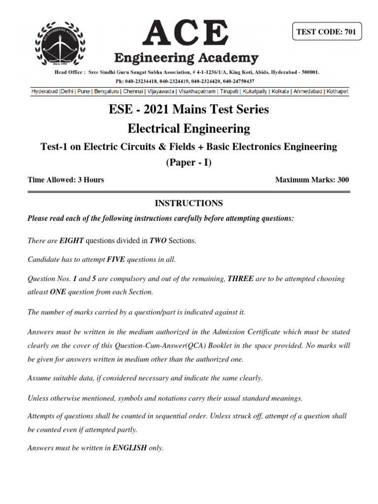 EE Test 01 | PDF | Inductor | Electrical Impedance