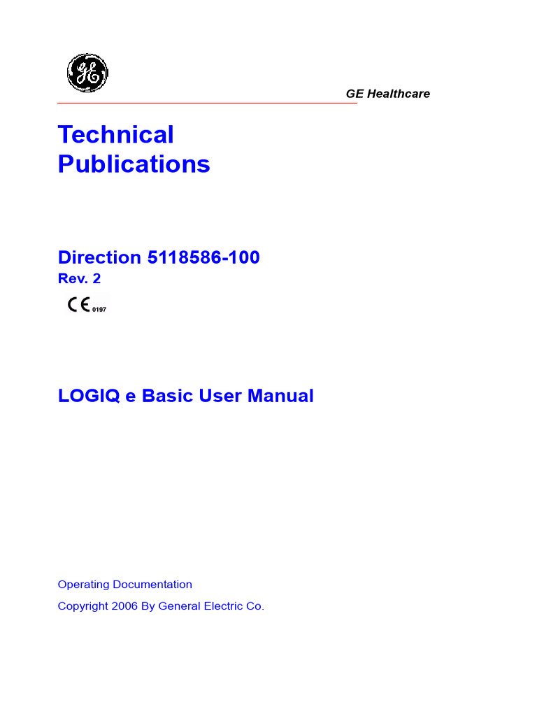 LOGIQ e User Manual for Ultrasound System | PDF | International ...