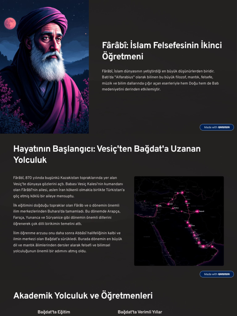 Farabi Islam Felsefesinin Ikinci Ogretmeni | PDF