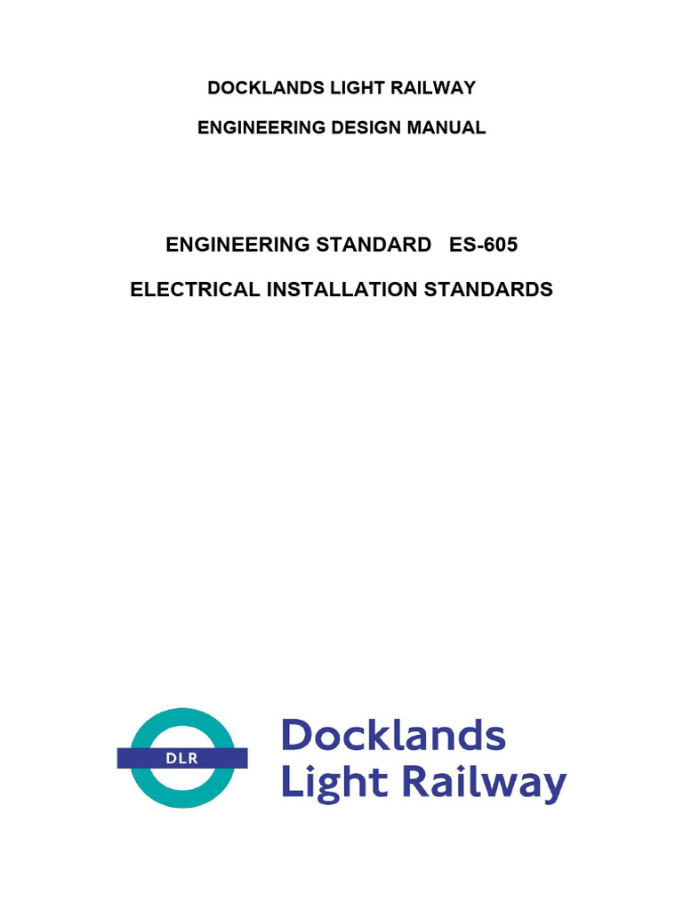 DLR Electrical Installation Standards ES-605 | PDF | Electrical Wiring ...