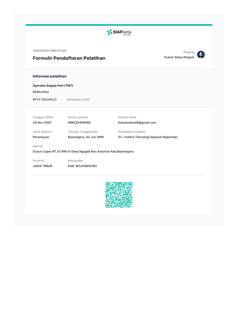 Training Registration Form | PDF