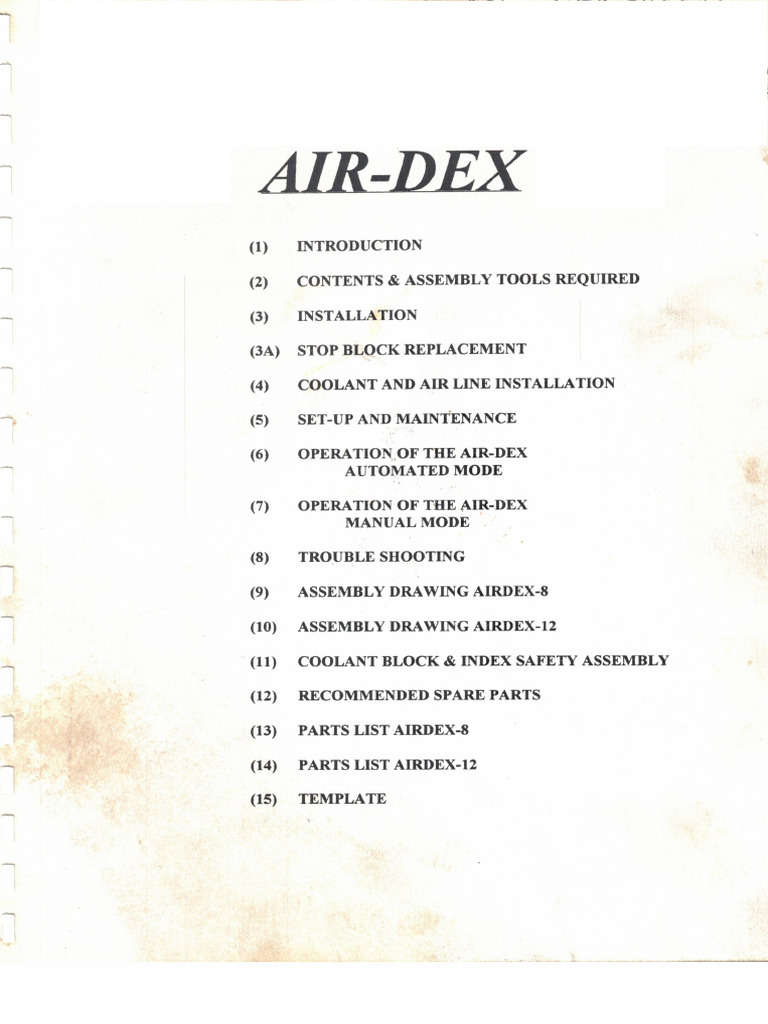 Air-Dex 8 Position Turret Manual | PDF