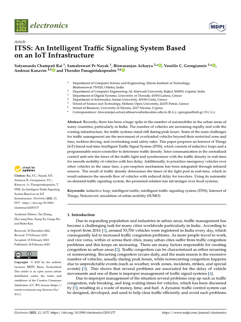 IoT-Based Intelligent Traffic Signaling System | PDF | Traffic | Inductance