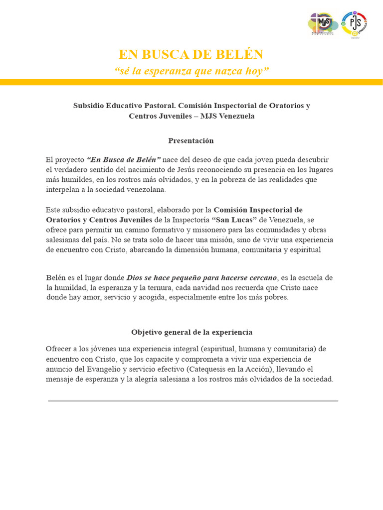 EN BUSCA DE BELÉN Final | PDF | Misionero | Jesús