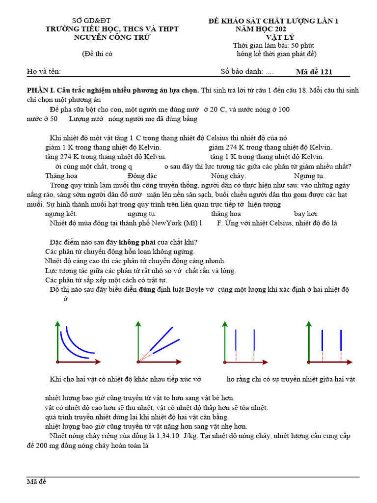 1. MÃ ĐỀ 121 | PDF