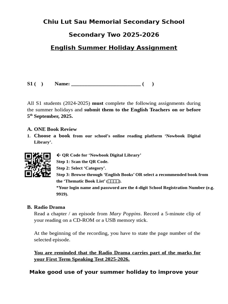 S2 English Summer Assignment Guide | PDF | Linguistics
