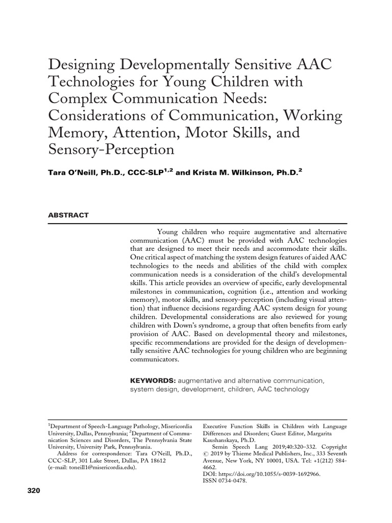 AAC Technology Design for Young Children | PDF | Attention | Speech