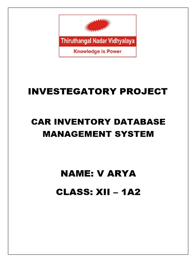 Car Inventory Database Management System | PDF | Databases | Sql