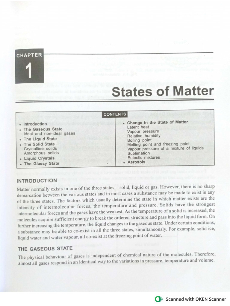 States of Matter Chapter | PDF