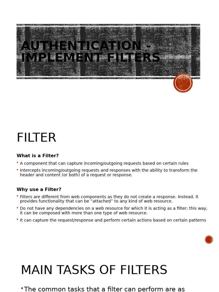 Session 9B - Implement Filters | PDF