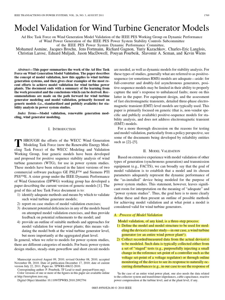 Wind Turbine Model Validation Insights | PDF | Electric Generator | Voltage