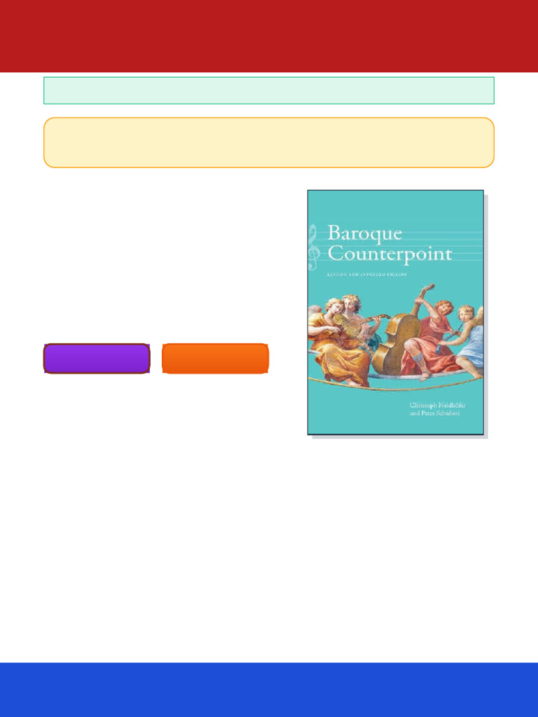 Baroque Counterpoint Revised and Expanded Edition Neidhofer ebook ...