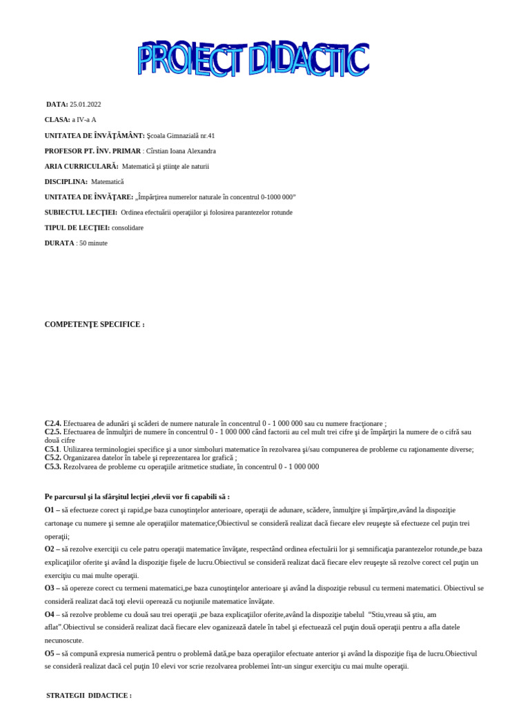 57 - Proiect - Matematica 1 | PDF