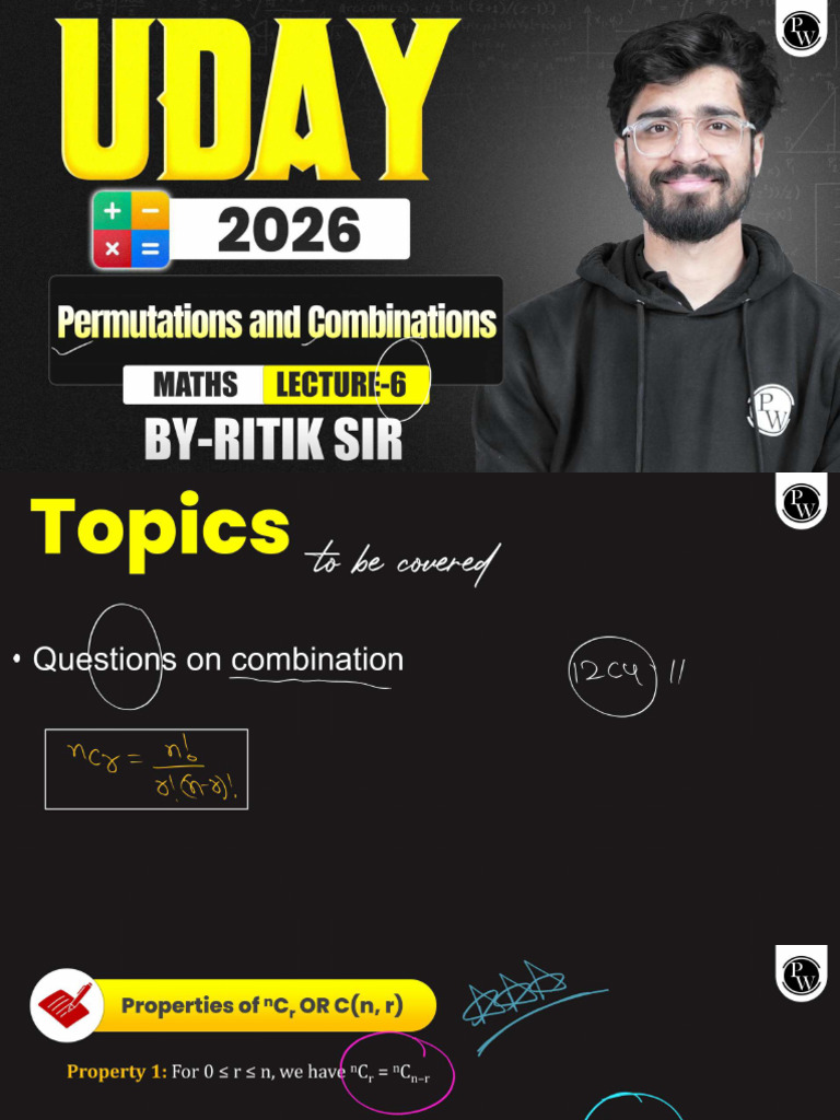 Permutations and Combinations 06 Class Notes | PDF