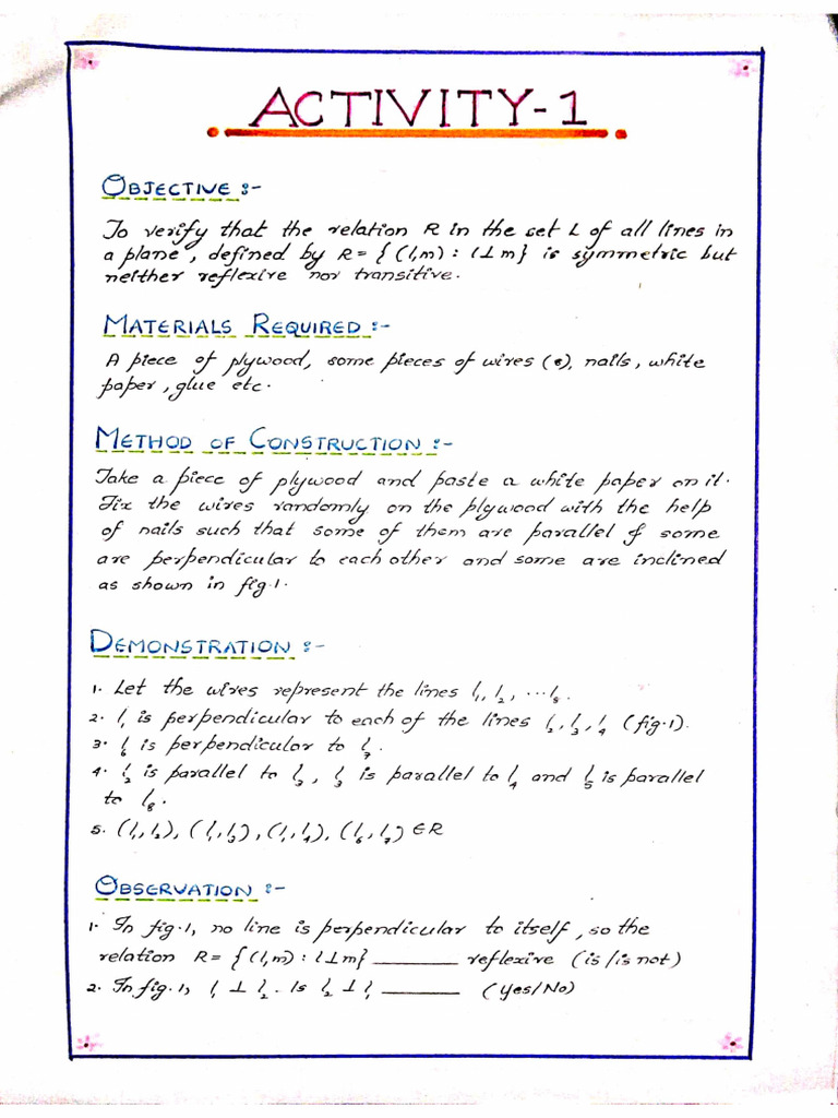 Maths Record Class 12 | PDF