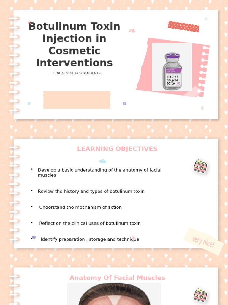 Botulinum Toxin for Aesthetic Students | PDF | Botulinum Toxin | Wrinkle