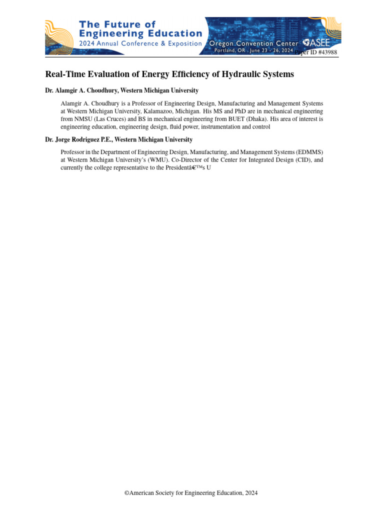 Real-Time Hydraulic Energy Efficiency Evaluation | PDF | Pump | Actuator