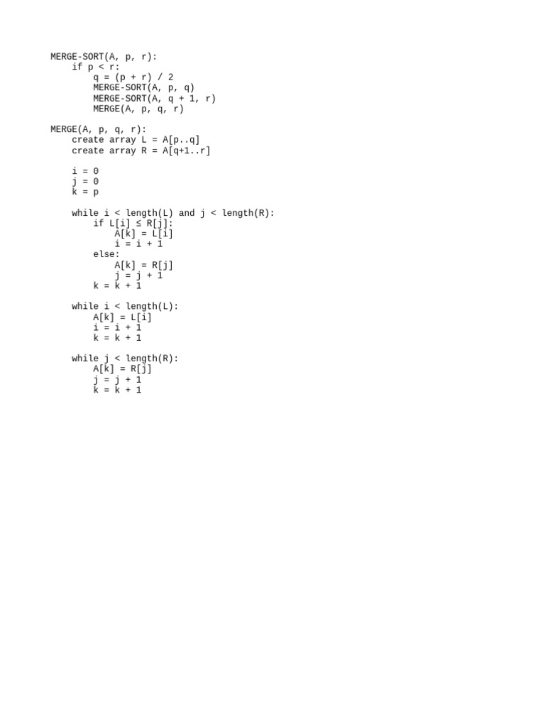 Merge Sort Algorithm Explained | PDF