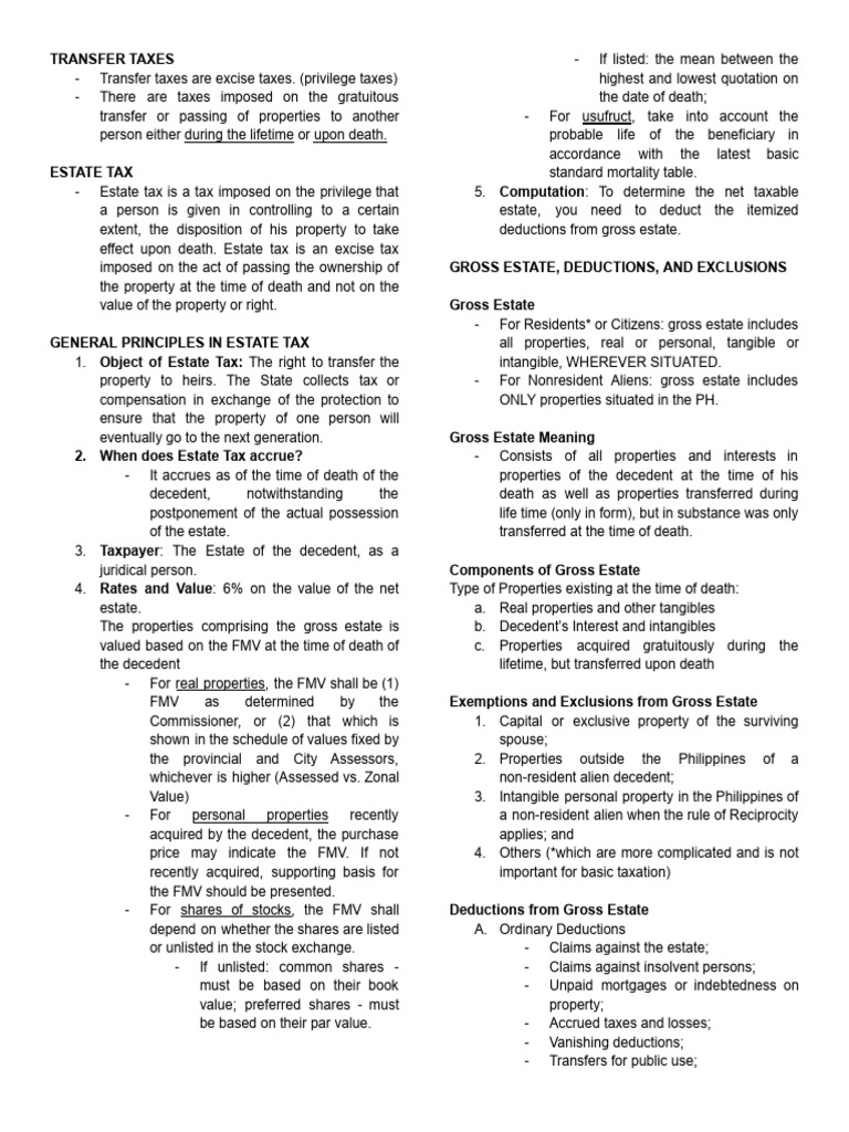 Understanding Transfer and Estate Taxes | PDF | Taxes | Value Added Tax