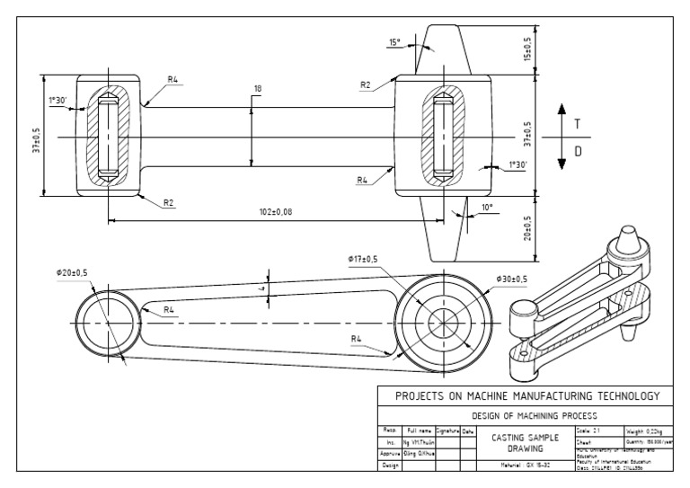 Casting Sample Drawing for Machining | PDF