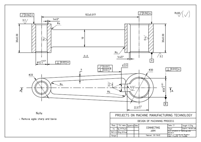 Machining Process Design for Connecting Arm | PDF