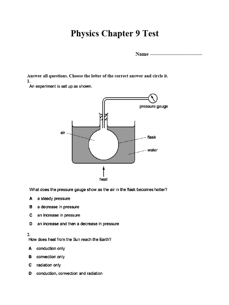 Physics Chapter 9 Test | PDF