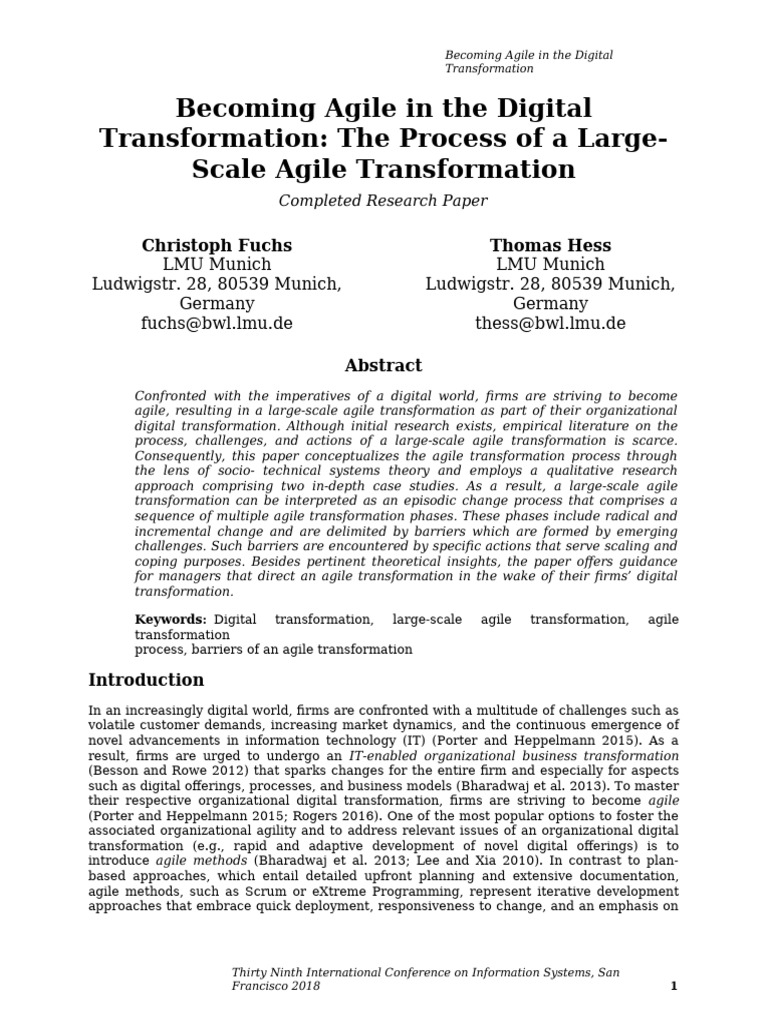 Agile Transformation in Digital Era | PDF | Agile Software Development ...