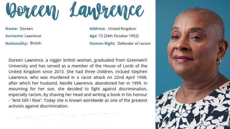 Doreen Lawrence: Anti-Racism Activist | PDF