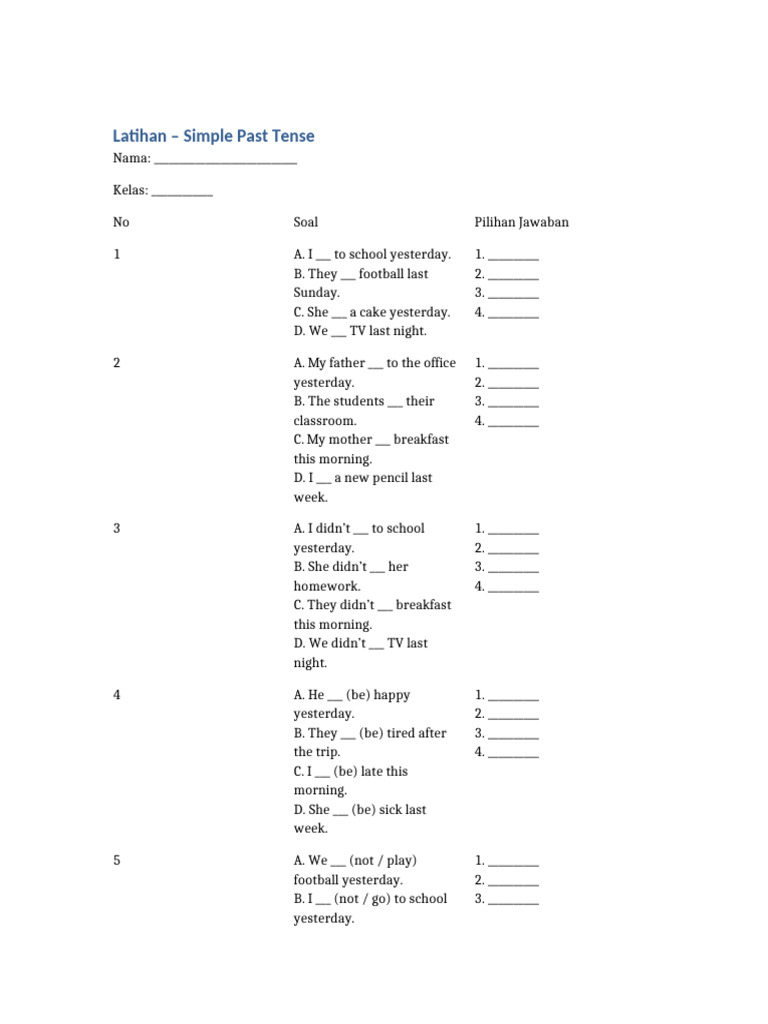 Simple Past Tense Practice Exercise | PDF | Chess Theory | Chess