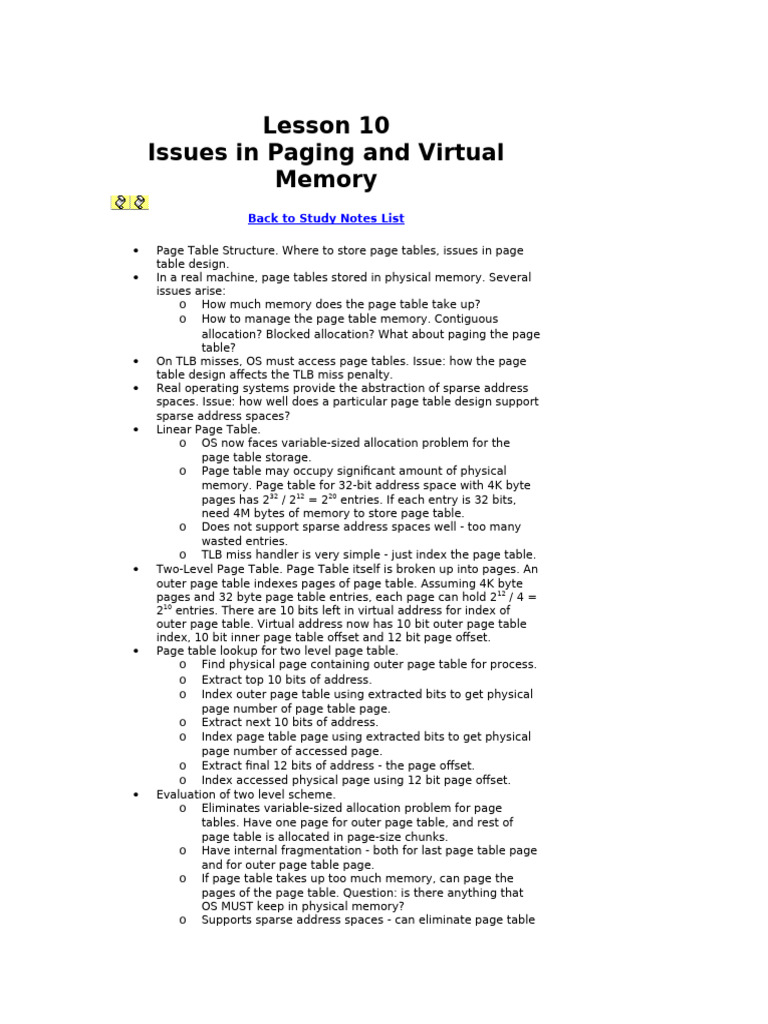 Paging and Virtual Memory Issues Explained | PDF | Operating System ...