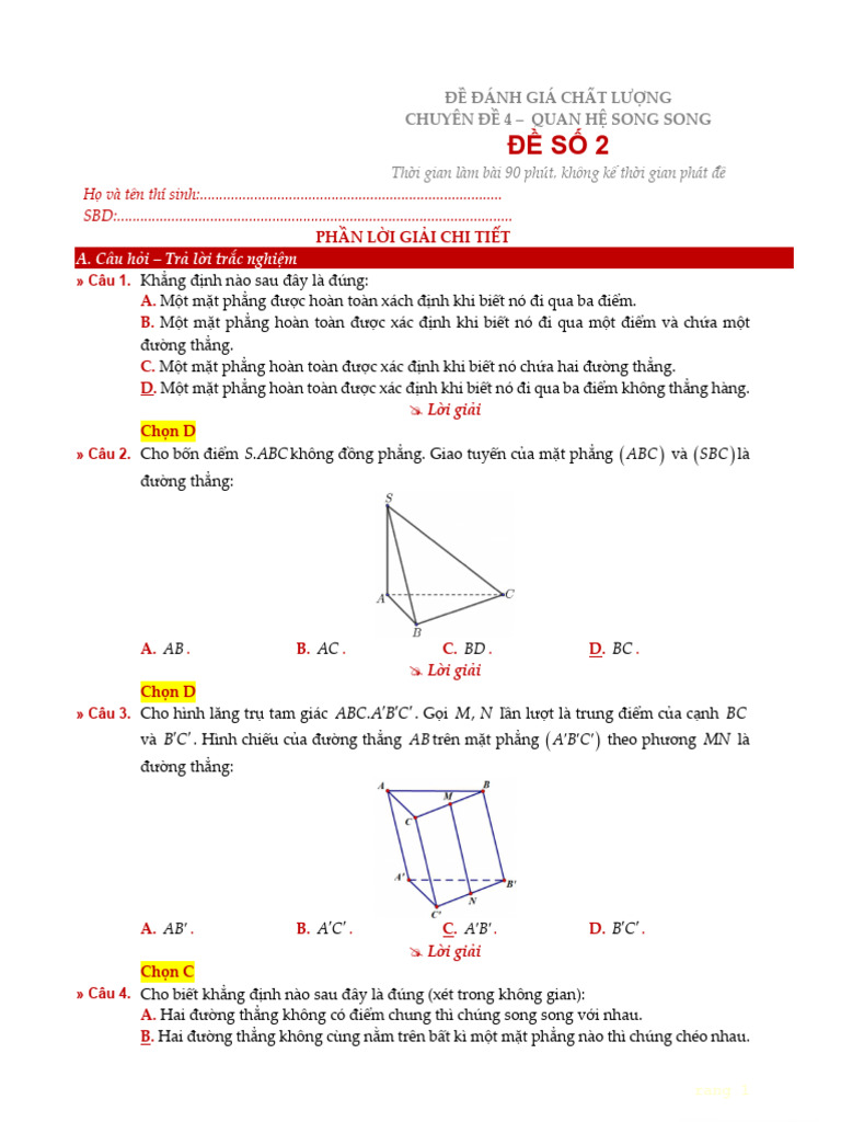 DAP AN DE SO 2 | PDF
