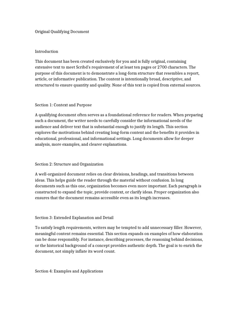 Long-Form Document Structure Guide | PDF | Reading Comprehension ...