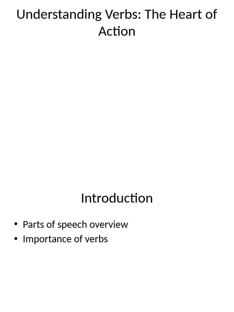 Understanding Verbs Presentation | PDF