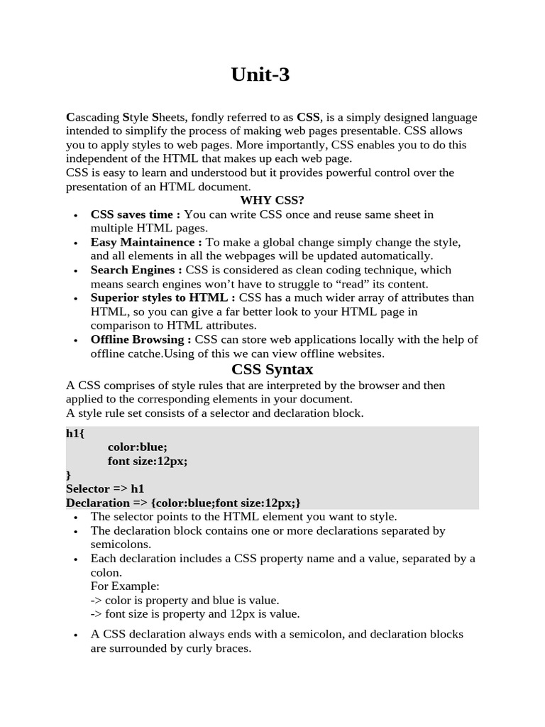 Introduction to CSS Basics and Syntax | PDF | Html Element | Html