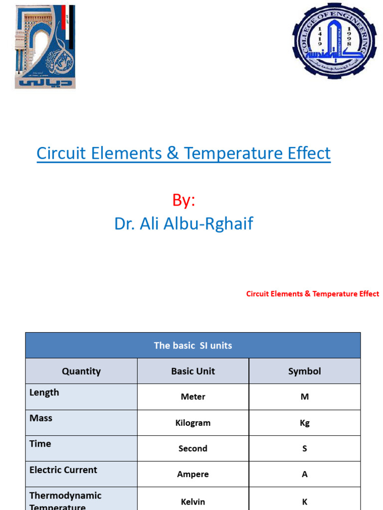 Electrical Circuits: Elements & Temperature Effects | PDF | Electrical ...
