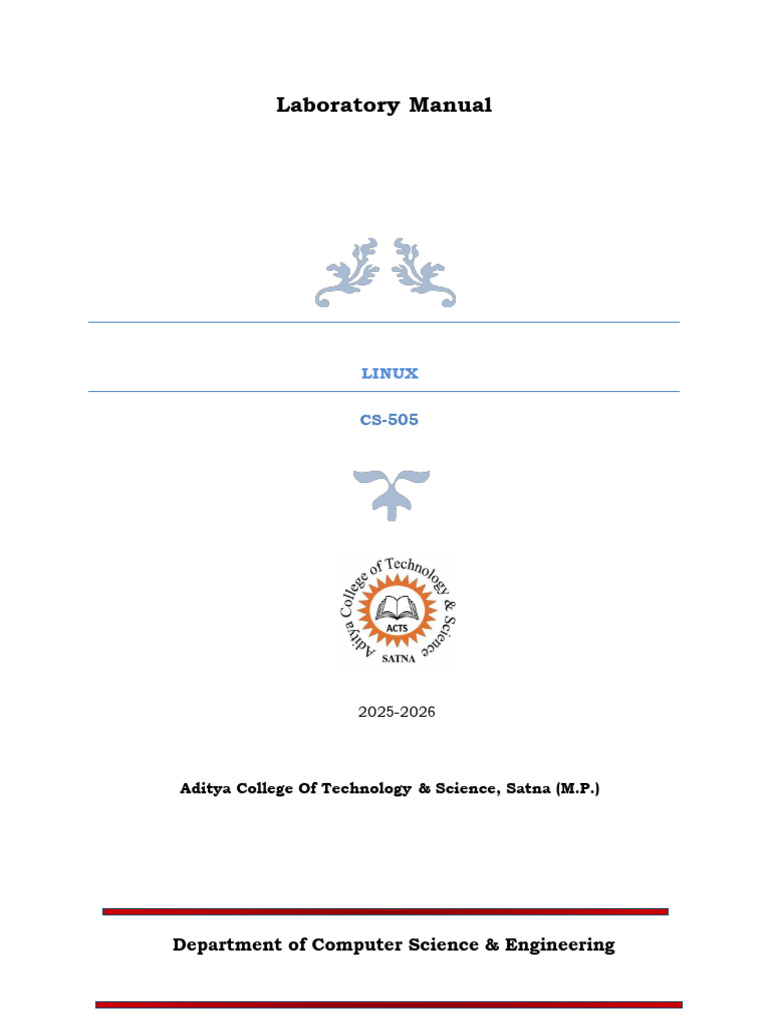 Cs 505 Linux Lab Manual | PDF